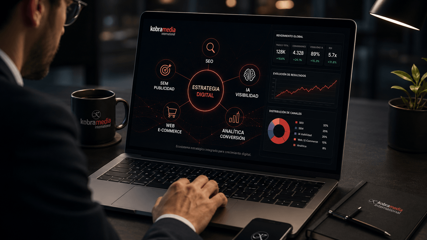 Dashboard de crecimiento digital y análisis de resultados