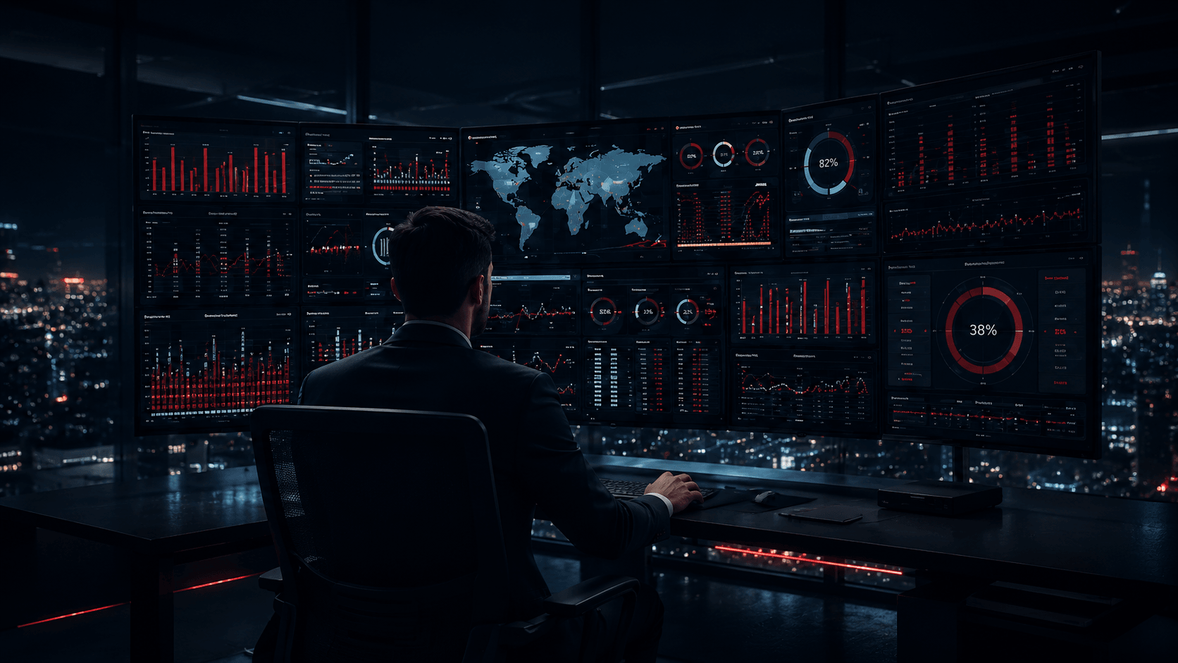Panel ejecutivo con métricas de crecimiento y resultados digitales