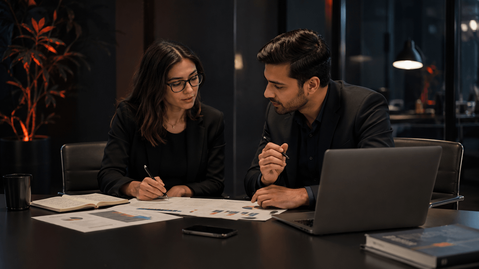 Consultores revisando estrategia de contenidos SEO