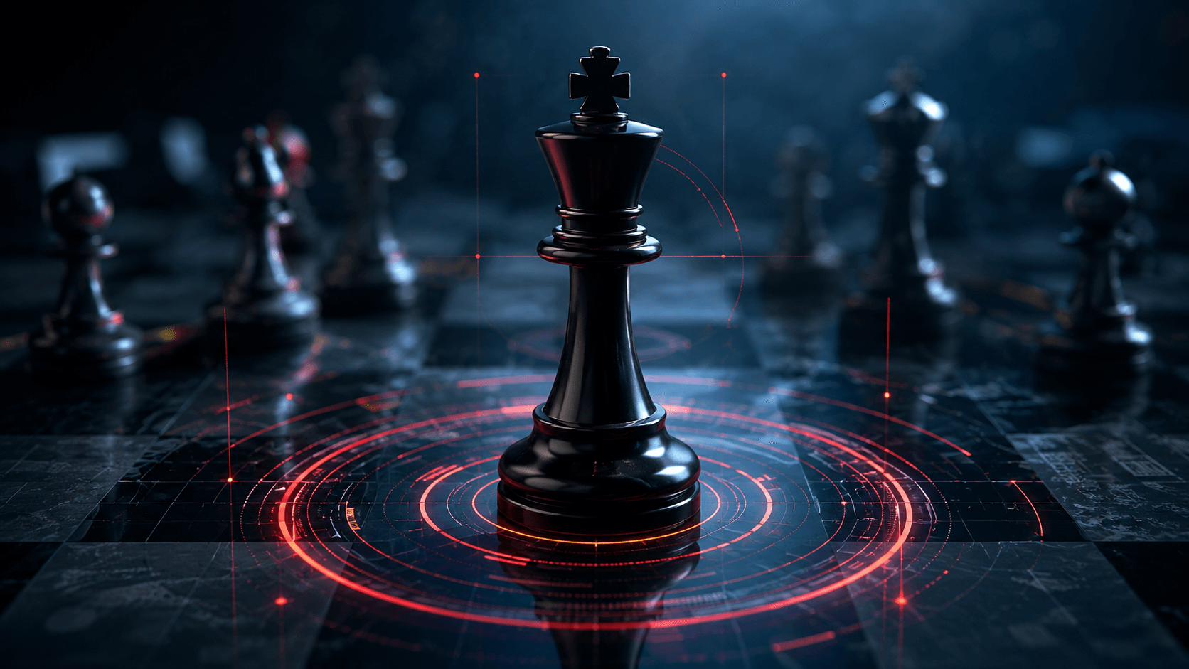 Estrategia digital representada con ajedrez y visión de crecimiento